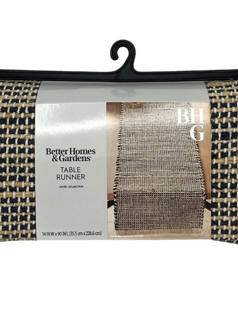 Better Homes And Gardens Black and Cream Woven Table Runner